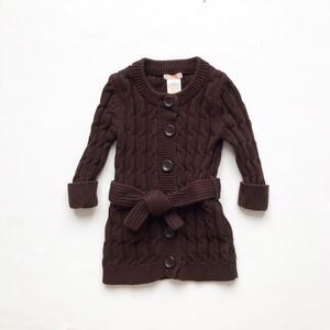 Joe Fresh brown cable knit long cardigan EUC 1 yr